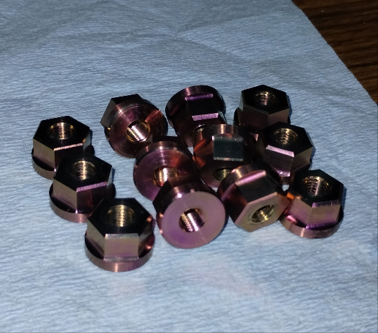Titanium wheel studs and lugnuts combo