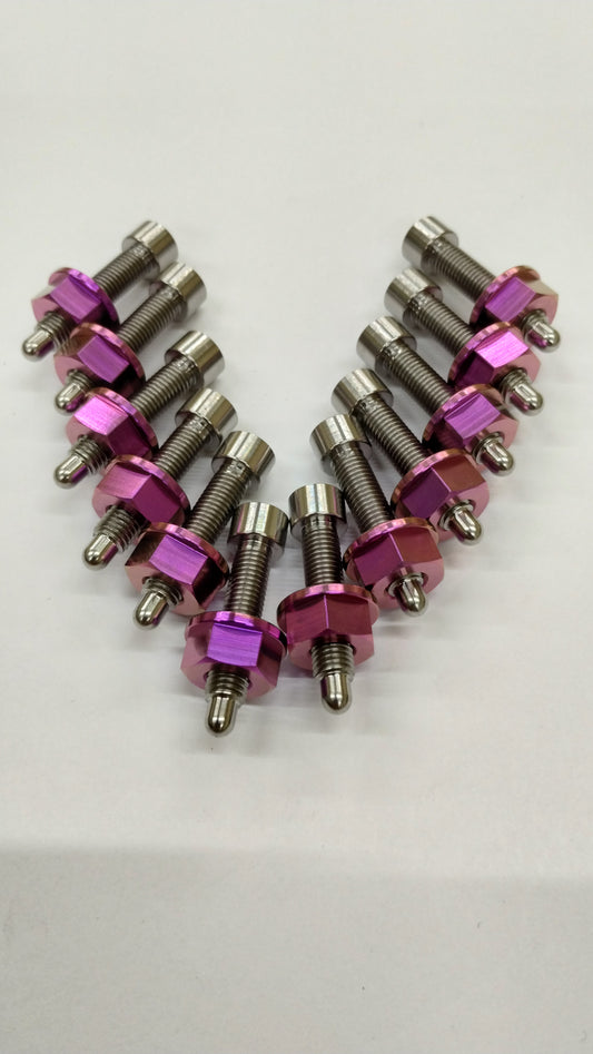 Titanium wheel studs and lugnuts combo